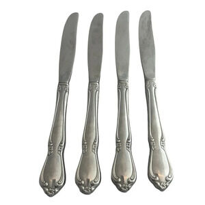 Oneidacraft Deluxe Stainless Flatware Set Chateau Floral Butter Knives Dining